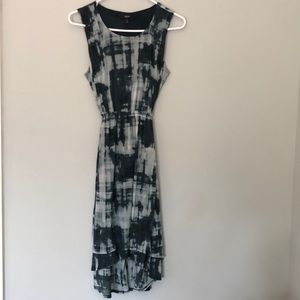 Tie Dye Dress with Tie Waist and High/Low Hem